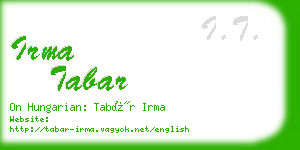 irma tabar business card